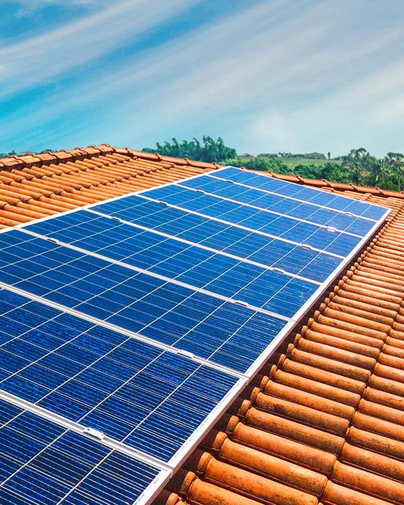 Solar Panel Photovoltaic installation on a Roof, alternative ele